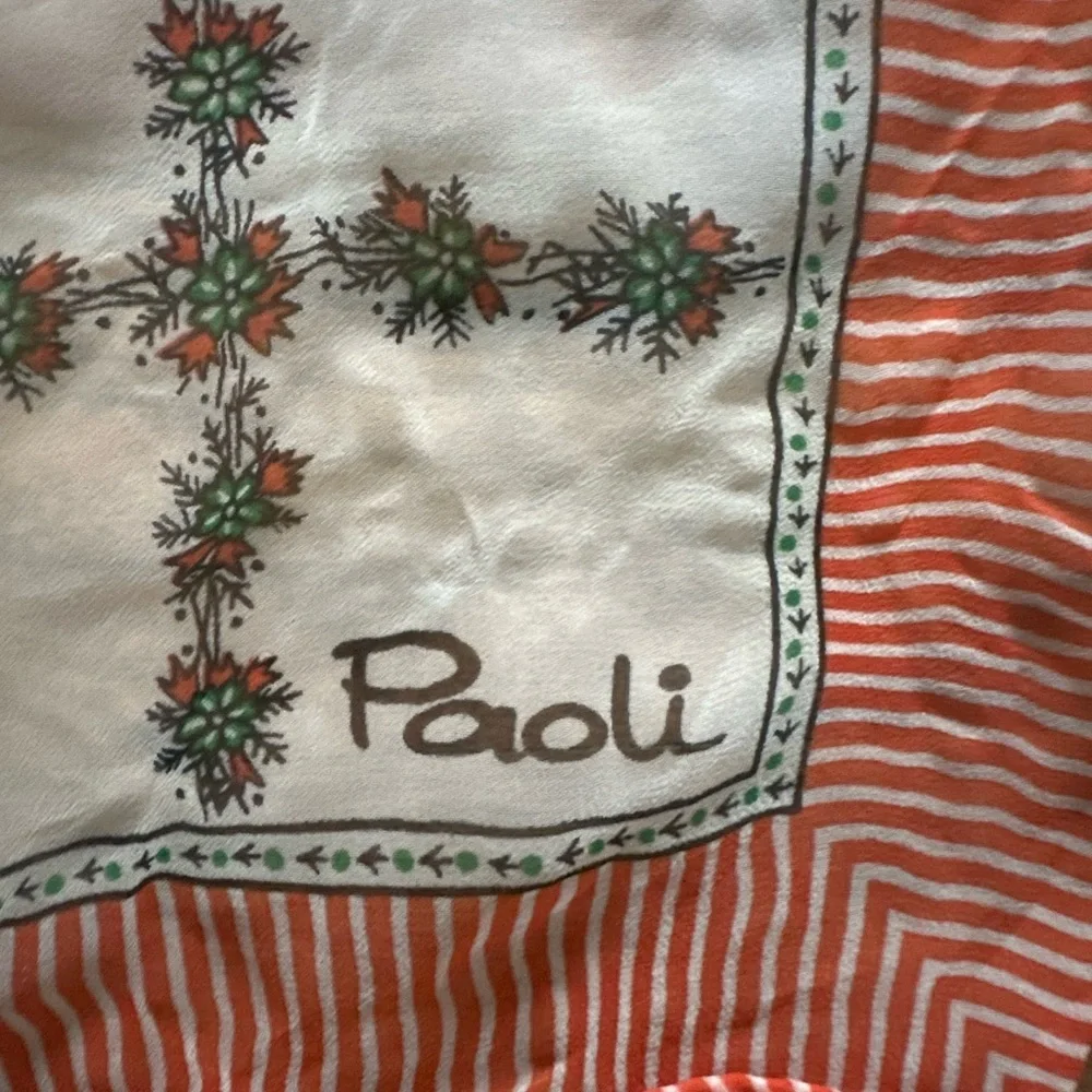 Vintage Paoli Striped and Floral Scarf